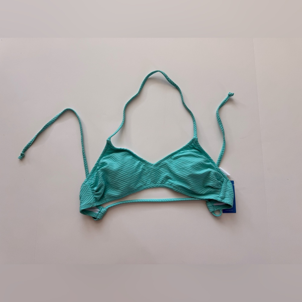 CUPSHE Teal Textured Triangle Bikini Top Size Small New With Tags